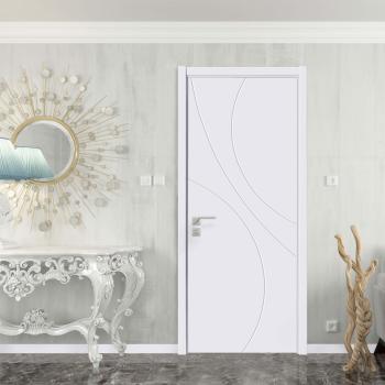 B1009 China Factory Outlet Solid Wood Interior Door and Door Frame Set with Side Opening for Hotel & Villa