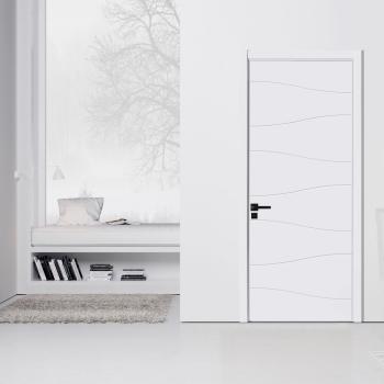B1018 Modern Solid Wood Sound Insulation Flat Door with Side Opening for Apartment Bedroom Kitchen Living Room Hospital