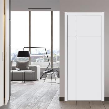 B1022 French Style White Solid Wood Soundproof Interior Doors Pre Hung Flush Doors for Villa Outdoor Living Room Hotel Use