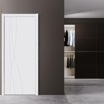 B1023 Victorian Style Solid Wood Pre Hung White Interior/Outdoor French Doors Sound Insulation Side Opening for Hotels