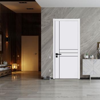 B1051 Victorian Solid Wood Side Opening School Hotel Bedroom Door PVC Components Sound Insulation for Bathroom Outdoor Villa Use