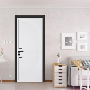 B1061 Solid Wood Frame Interior Room Door with Teak Design Soundproof & Waterproof for Bedroom Kitchen Hospital & Bathroom