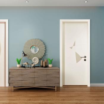 B1066 Modern Solid Wooden Interior Door Superior Quality Soundproof Waterproof Bedroom Customizable Living Room Kitchen Outdoor