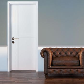 B1025 Victorian Style Solid Wood Interior Door Pre Hung White Sound Insulation for Bedroom Kitchen Villa Bathroom Outdoor