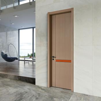 QM-9017 Custom Unpainted Solid Wood Waterproof Modern Pre-installed Interior Door Set Suitable for Hotel Bedroom Living Room