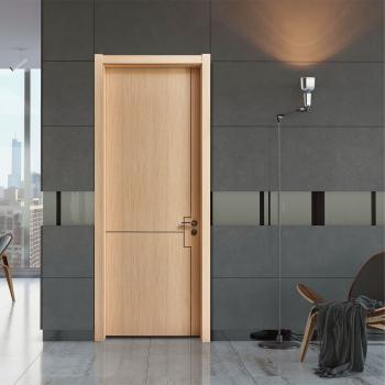 QM-9012 Quality Guaranteed Modern Wood-Colored Solid Wood Composite Interior Door Water Resistant for Hospital Bathroom Bedroom