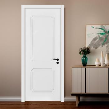 ​MQ-7003 Modern Custom Pre-hung Waterproof 3-Panel Solid Wood Interior Shaker Door White Primer for Hotel Apartment Use