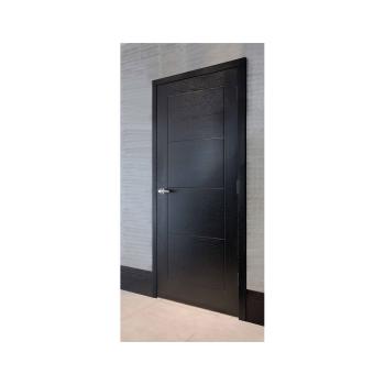 MQ-7049 American Modern Design Home Prehung Door Solid Wooden Panel Black Interior Room Door Custom Interior  Door