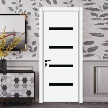 MQ-7036 Solid Wood Water Resistant Interior Door with Modern Design for Bedroom Living Room Kitchen-Finished Surface