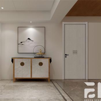 MQ-7109 Modern Grey Fancy Design Water Resistant Interior Panel with Metal Strap Wood Doors for Bedroom Bathroom Living Room