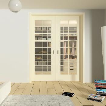 MQ-7161 Double Glazed Solid Wood Doors Windows Frame Coastal Design Water Resistant Finished Surface for Apartment Villa Bedroom