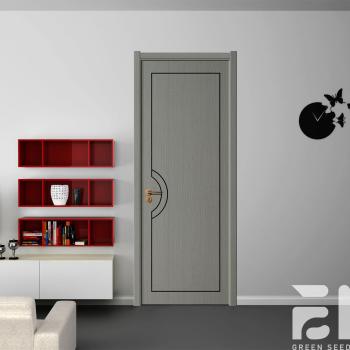 MQ-7138 Modern Solid Wood Interior Doors Colorful Strip Decoration Water Resistant Customizable Design Apartment Bedroom Hotel