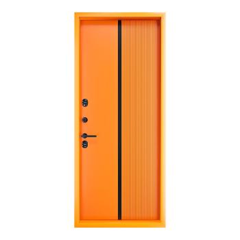 FHM-1018 Modern Design Steel Fireproof Door with Fire Prevention Performance  Orange Door for Home School & Supermarket Use