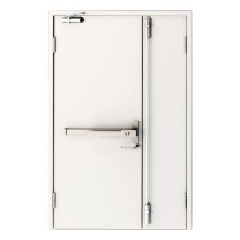 FHM-1060 90-minute Fire Smoke Resistance Single-leaf Milky White Modern Steel Fire Door for Exterior Office Buildings Hotels