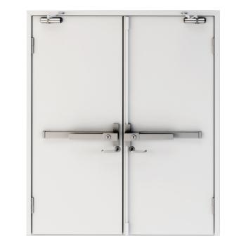 FHM-1061 for 10C Fireproof Smoke-proof Single-leaf Milky White Modern Steel Fire Door Push-bar Lock Exterior Office Building