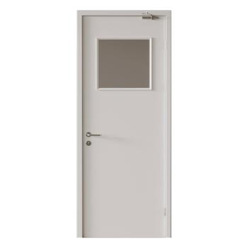 FHM-1064 EI 120 Fire-resistant and Smoke-proof, Single-leaf Gray-white Modern Steel Fire Door Suitable for Hospital