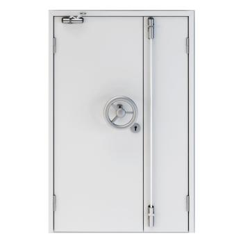FHM-1042 Modern Steel Fire Door with 60-Minute Fire and Smoke Resistance for Exterior Use