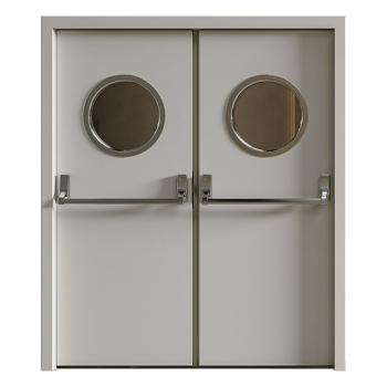FHM-1045 Modern Steel Fire Doors with up to 90 Minutes Fire & Smoke Resistance for Hospitals Schools Supermarkets Exterior Use