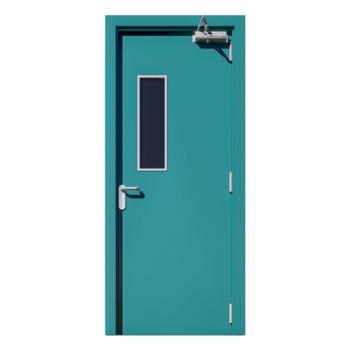 FHM-1050 Single-leaf Gray-white Modern Steel Fireproof Door Fire Smoke Resistant for 90 Minutes for Hotels Malls & Hospitals
