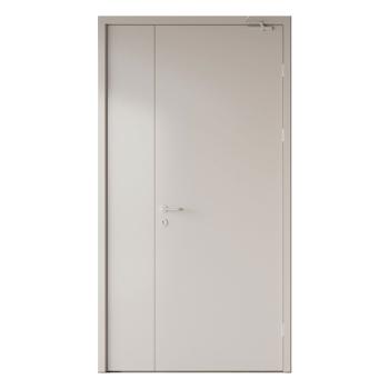 FHM-1055 90-minute Fire and Smoke Protection Gray-white Modern Steel Fire Security Door for Supermarket Use