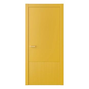 FHM-1058 90-minute Fire and Smoke Resistance, Single-leaf Yellow Modern Steel Fire Door for Hotel Use